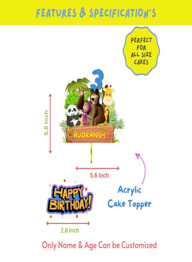 Yellow Nuts زينة كعكة على شكل مكسرات صفراء قابلة للتخصيص، مناسبة لأعياد الميلاد ذات الطابع الكرتوني للأطفال من الجنسين، كزينة للكعكة في الذكرى السنوية الأولى (حيوانات). - Image 2